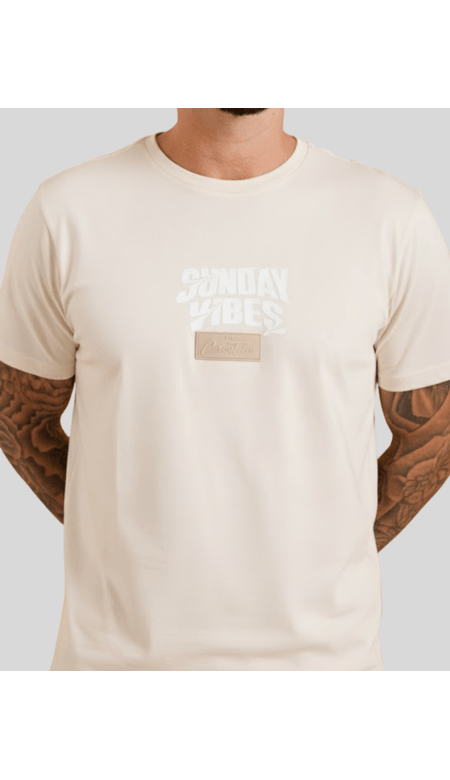 Camiseta 100% Algodão "Sunday Vibes" Silk Frente e Costas
