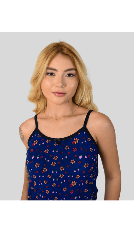 Baby Doll de Alça e Shorts em Critton | Estampado