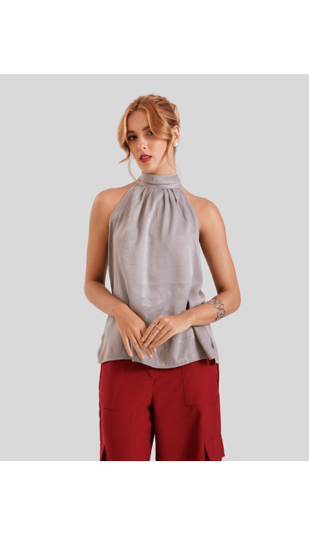 Blusa Feminina Halter Neck com Amarração nas Costas