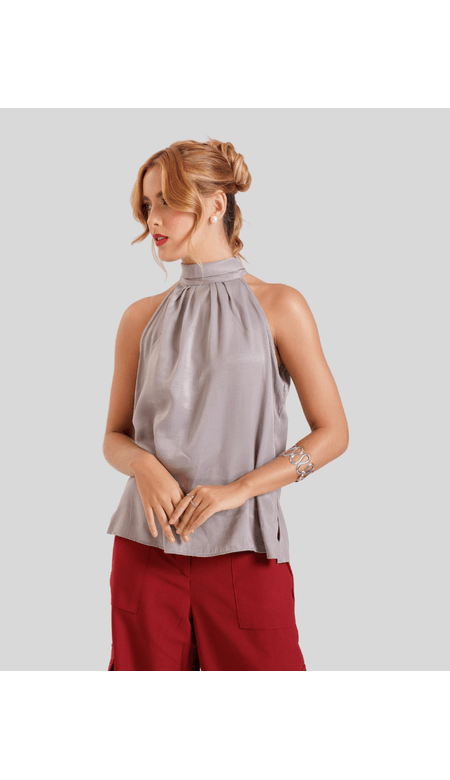 Blusa Feminina Halter Neck com Amarração nas Costas