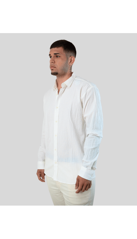 Camisa de Manga Longa Texturizada