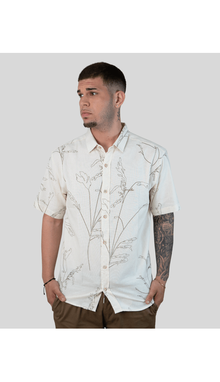 Camisa Casual de Botão Estampada - Gangster