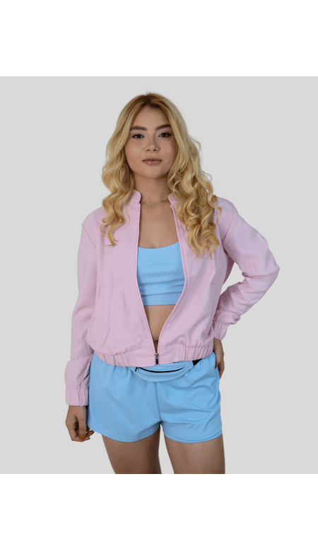 Jaqueta Bomber Feminina com Zíper Frontal