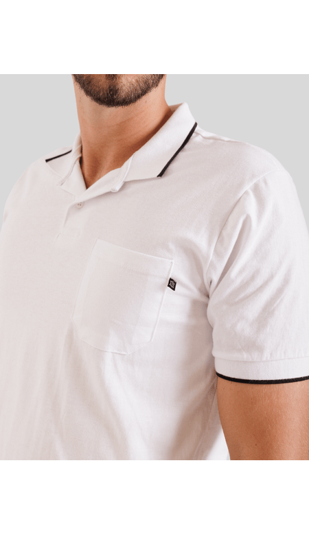 Camisa Polo Masculina com Gola e Manga