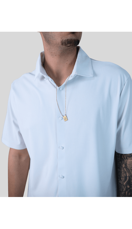 Camisa Casual de Manga Curta com Botões