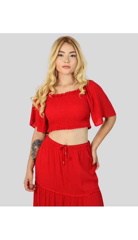 Cropped com Manga e Elástico AISTHY