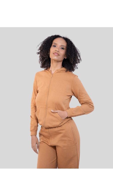 Moletom Feminino Aberto 6K 100% Algodão com Capuz e Zíper – Conforto Premium